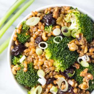 Wheat Berry Salad with Broccoli and Dried Cherries