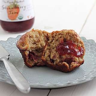 Banana Strawberry Oatmeal Muffins