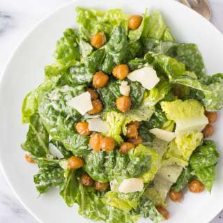 Caesar Salad with Crispy Chickpeas