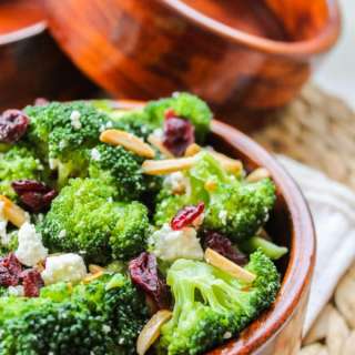 Broccoli with Feta and Fried Almonds