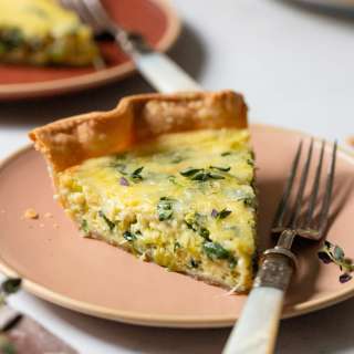 Leek Quiche with Spinach and Gruyere