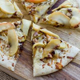 Apple Cheddar Pizza with Caramelized Onions & Walnuts