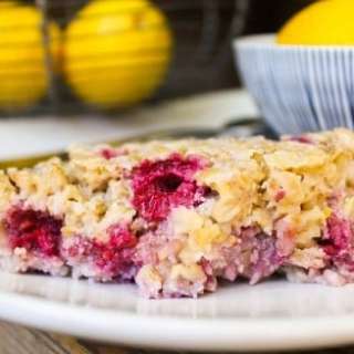 Lemon Raspberry Baked Oatmeal