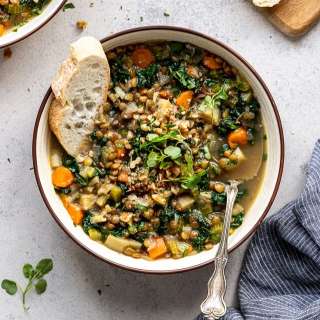 Hearty Green Lentil & Vegetable Soup (Instant Pot Option)