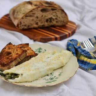 Egg White Omelet with Seared Asparagus