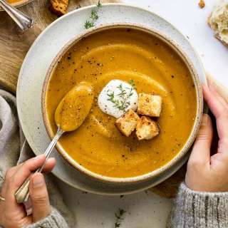 Stovetop Butternut Squash Sweet Potato Soup
