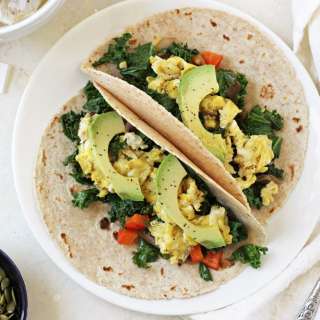 Breakfast Tacos with Scrambled Eggs & Kale