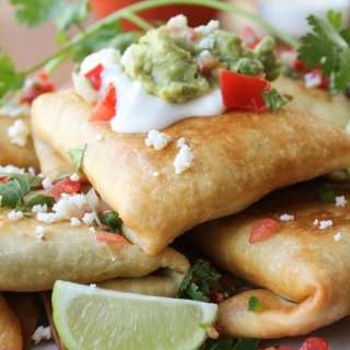 Chicken, Tomatillo, and Chipotle Chimichangas
