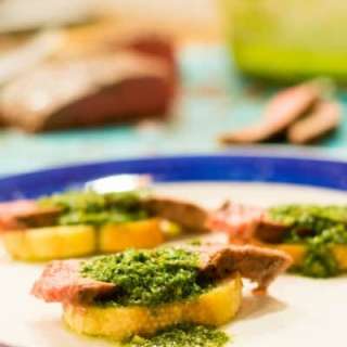 Steak and Chimichurri Toasts