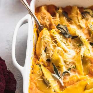 Ricotta Stuffed Shells with Butternut Squash Sauce