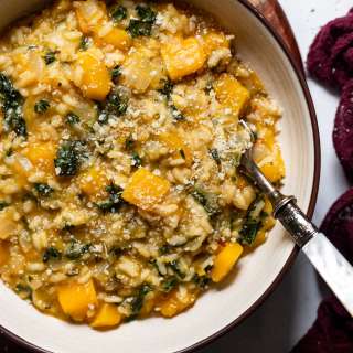 Butternut Squash and Sage Risotto with Kale