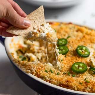 Cheesy Baked Jalapeno Popper Dip (Vegetarian)