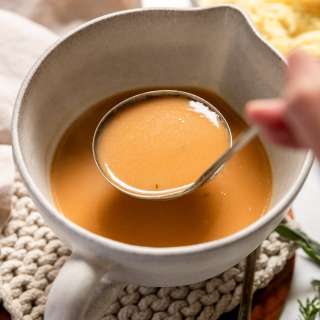 Ridiculously Good Vegetarian Gravy with Fresh Herbs