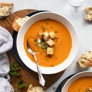 Roasted Tomato Carrot Ginger Soup