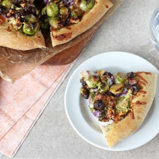 Roasted Brussels Sprout and Red Cabbage Pizza