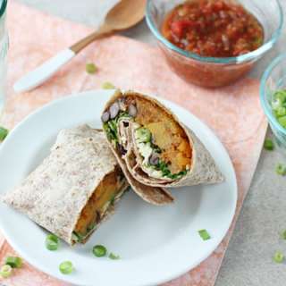 Butternut Squash Burritos with Black Beans and Kale