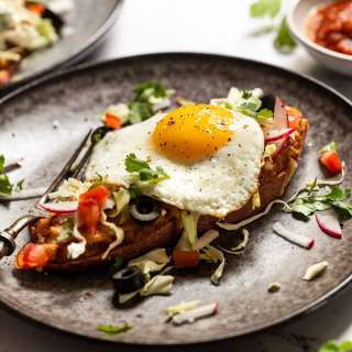 Tostada-Inspired Sweet Potato Breakfast Toast