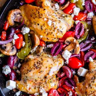 Oven Baked Greek Chicken with Veggies