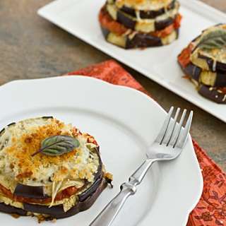 Lightened-Up Eggplant Parmesan Stacks