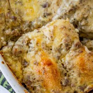 Sausage Gravy Casserole with Biscuits