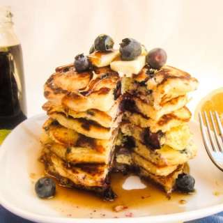 Bisquick Pancakes with Lemon Juice and Blueberries