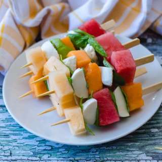 Caprese-Style Melon and Bocconcini Skewers