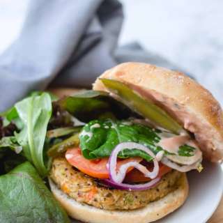 Vegetarian Chickpea and Veggie Burger