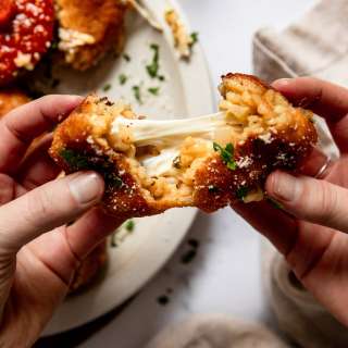 Cheesy Pan-Fried Risotto Balls (Arancini)