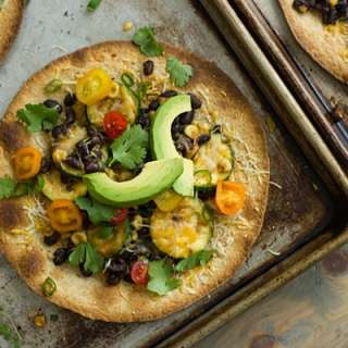Black Bean & Veggie Baked Tostadas