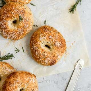 Rosemary Bagels with Flakey Sea Salt