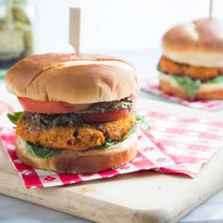 Tomato Basil Veggie Burgers