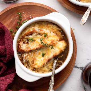 Incredibly Savory Vegetarian French Onion Soup