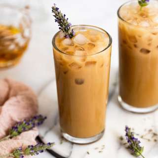 Iced Honey Lavender Latte with Oat Milk