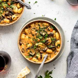 Mushroom Gnocchi Soup with Wild Rice