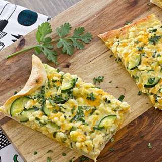 Fresh Corn, Poblano, and Cheddar Pizza