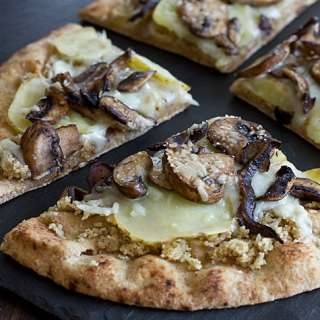 Wild Mushroom and Potato Pizza on Whole Grain Naan