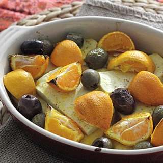 Roasted Tofu with Tangerines and Olives