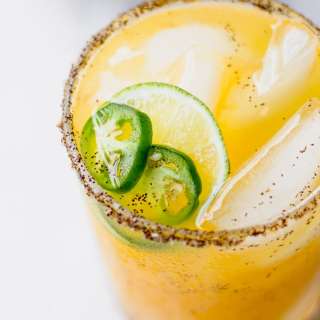 Spicy Mango Margarita on the Rocks