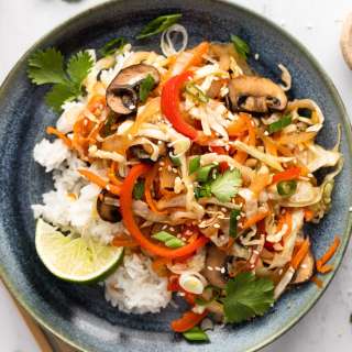 Quick Cabbage & Mixed Veggie Stir Fry (Vegetarian)