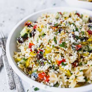 15-Minute Mediterranean Pasta Salad with Feta