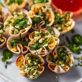 Cheesy Pepper Jelly Wonton Cups