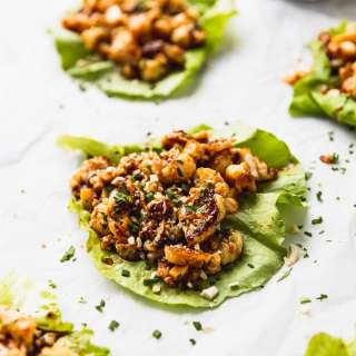 Vegetarian Cauliflower Lettuce Wraps with Teriyaki