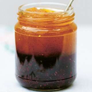 Two-Tone Peach and Blackberry Jam