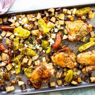 Sheet Pan Greek Chicken and Potatoes