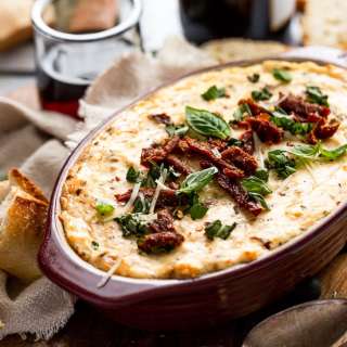 Baked Pesto Dip with Cream Cheese