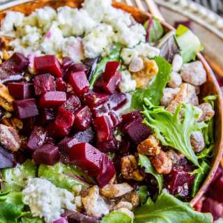 Green Salad with Feta and Beets (The Fanciest No-Chop Salad Ever)
