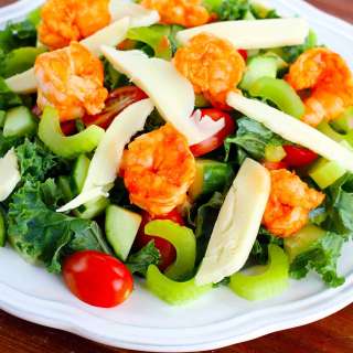 Buffalo Shrimp Kale Salad