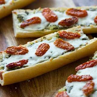 French Bread Pizza with Pesto and Sun-Dried Tomatoes