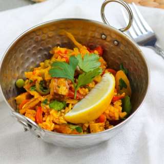 Vegan Paella With Smoked Tofu
