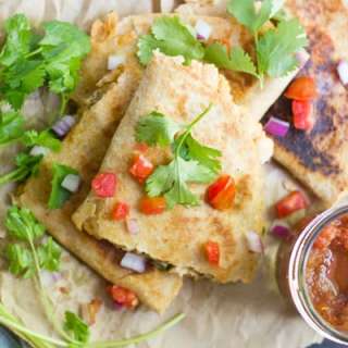 Vegan Smashed White Bean Quesadillas